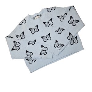 LA Hearts Butterfly Crop Sweater Sz XS